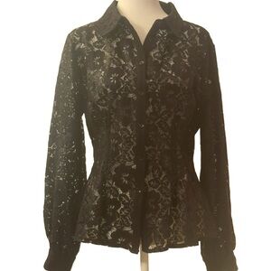 🖤🖤Ooo la la!  NWT Venus Elegant Black Lace Fit & Flair Blouse in Sizes 6 & 8!